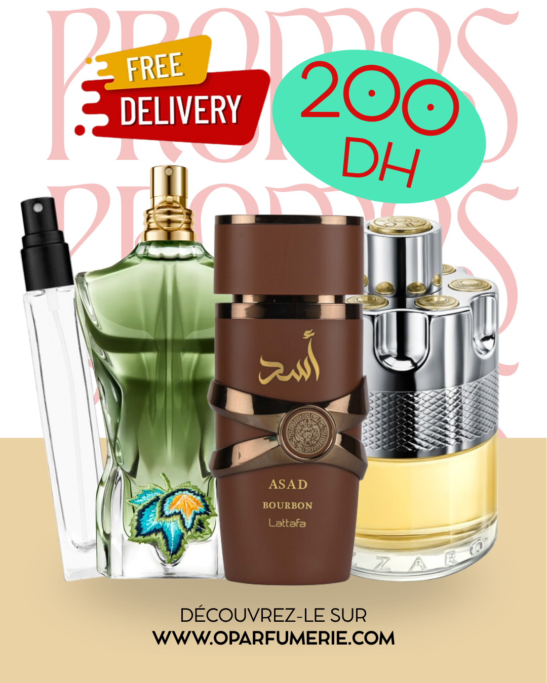PACK 10ML LE BEAU PARADISE GARDEN+ ASSAD BOURBON + AZZARO WANTED EDT