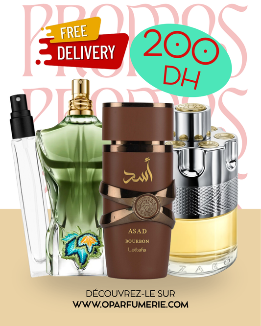 PACK 10ML LE BEAU PARADISE GARDEN+ ASSAD BOURBON + AZZARO WANTED EDT